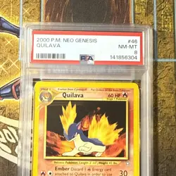 2000 P.M Neo Genesis Quilava 46/111 Non Holo Pokemon TCG Card PSA 8 - Image 3
