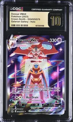 ✨✨ CGC Pristine 10 Deoxys VMAX Crown Zenith GG45/GG70 Pokemon Card - Image 1