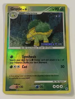 Pokemon Card Diamond & Pearl Stamped Grotle 49/130 Reverse Holo Uncommon MP - Image 1