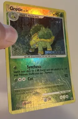 Pokemon Card Diamond & Pearl Stamped Grotle 49/130 Reverse Holo Uncommon MP - Image 3
