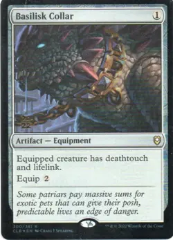 MTG: Commander Legends: Baldur's Gate: Prerelease Foil Basilisk Collar: LP Con - Image 1