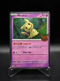 Mimikyu 2024 Trick Or Trade Halloween Stamp Pokemon TCG Cosmos Holo Rare 037/091 - Image 1