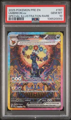 2025 POKEMON PRE EN-PRISMATIC EVOLUTIONS #161 UMBREON EX PSA 10 - Image 1