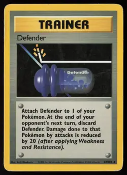 Defender 80/102 Uncommon Base Set Unlimited Pokemon Heavily Played - Image 1