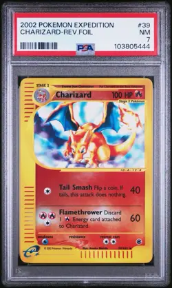 Charizard Reverse Holo Rare 39/165 2002 Pokemon Expedition PSA 7 NM E-series - Image 1