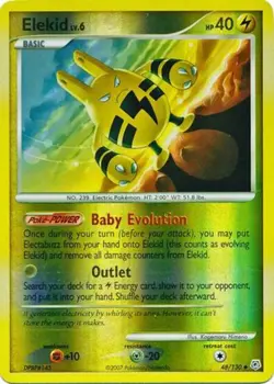 Moderately Played Elekid - 48/130 - Uncommon - Reverse Holo Pokemon Diamond & Pe - Image 1