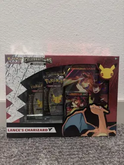 Pokemon TCG Celebrations Collection Lance's Charizard V Promo Box English - Image 1