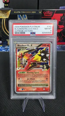 2009 Pokemon Supreme Victors #142 Blaziken FB LV.X Holo PSA 8 NM-MT - Image 1