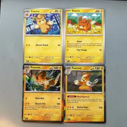 Pawmi, Pawmo & Pawmot Lightning Pokemon TCG Lot 4 English Cards SV Holo/Regular - Image 1