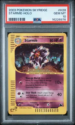 2003 POKEMON SKYRIDGE #H28 STARMIE-HOLO PSA 10 - Image 1