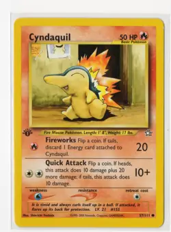 Pokemon Cyndaquil (57) Common Neo Genesis 1st 057/111 NM WOTC Vintage - Image 1