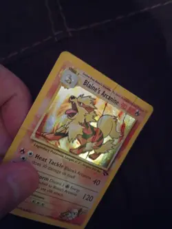 Pokemon TCG Blaine's Arcanine Gym Challenge 1/132 Holo Unlimited Holo DAMAGED - Image 2