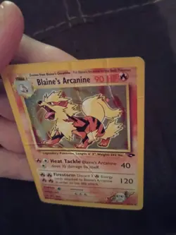 Pokemon TCG Blaine's Arcanine Gym Challenge 1/132 Holo Unlimited Holo DAMAGED - Image 5