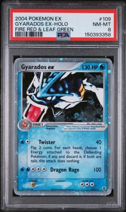 2004 POKEMON EX FIRE RED & LEAF GREEN #109 GYARADOS EX-HOLO PSA 8 W/ SWIRL - Image 1