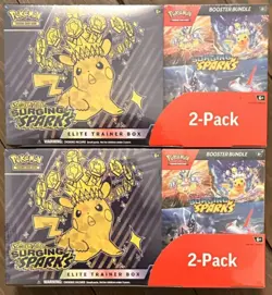 Pokemon Surging Sparks ETB & Booster Bundle Costco Lot of 2 Sealed Free Shipping - Image 1