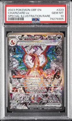 2023 POKEMON OBF EN-OBSIDIAN FLAMES #223 CHARIZARD EX PSA 10 - Image 1