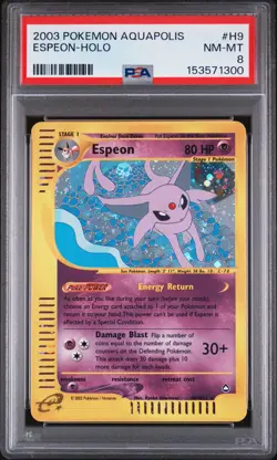 2003 POKEMON AQUAPOLIS #H9 ESPEON-HOLO PSA 8 - Image 1