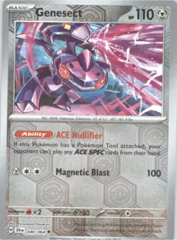 Genesect Reverse Holo Pokemon tcg Prize Pack Series Cards #040/064 - Image 1