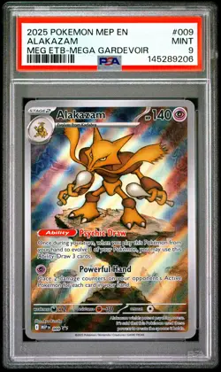 2025 POKEMON MEP EN-ME BLACK STAR PROMO #009 ALAKAZAM PSA 9 - Image 1