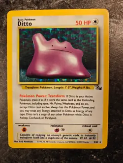 Pokemon TCG - Ditto 3/62 Fossil Holo Rare - Image 1