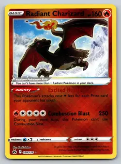 Radiant Charizard 020/159 Radiant Rare Crown Zenith Pokemon Near Mint - Image 1
