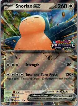Snorlax ex (Prismatic Evolution Stamped) 076/131 Pokemon TCG Holo NM - Image 1