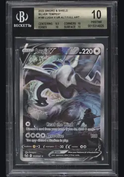 Pokemon Lugia V SWSH301 Sword & Shield Promo Holo Beckett 10 BAS Graded Card - Image 1