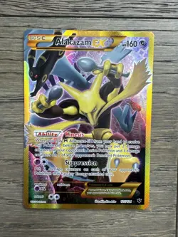 Pokemon TCG Alakazam EX Fates Collide 125/124 Full Art Secret Rare Card - Image 1