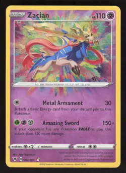 2020 SWSH04 VIVID VOLTAGE ZACIAN 082/185 MINT AMAZING RARE POKEMON - Image 1