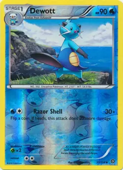 Dewott 31/114 Reverse Holo Steam Siege Pokemon Card NM - Image 1