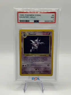 1999 POKEMON FOSSIL #6 HAUNTER-HOLO PSA 7 - Image 1