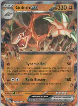 Golem ex - 076/165 #76/165 (Holo) (NM) SV: Scarlet & Violet 151 MEW Pokemon - Image 1