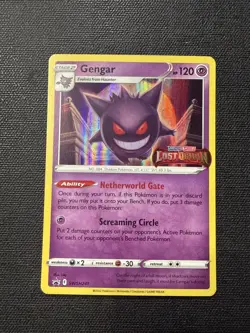 2022 Pokemon TCG Gengar SWSH241 Lost Origin Stamped Prerelease Black Star NM - Image 1
