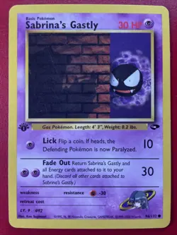 Sabrina’s Gastly 1st Edition 96/132 - Gym Challenge Pokemon - Image 1