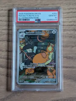 Pokemon TCG Scarlet And Violet Destined Rivals Team Rocket’s Raticate #202 PSA10 - Image 1