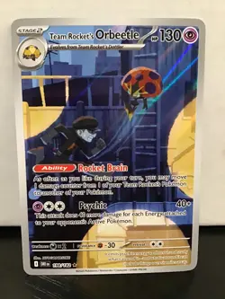 Team Rocket's Orbeetle 198/182 Illustration Rare Pokemon Destined Rivals Holo - Image 1