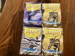 Dragon Shield Standard Size Gaming Card Shields Purple Gold Silver Mixed Lot - Image 1