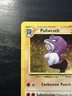 Poliwrath 9/75 Unlimited Neo Discovery Pokemon Card Swirl Holo Rare - Image 2