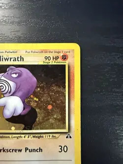 Poliwrath 9/75 Unlimited Neo Discovery Pokemon Card Swirl Holo Rare - Image 3