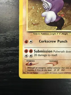 Poliwrath 9/75 Unlimited Neo Discovery Pokemon Card Swirl Holo Rare - Image 5