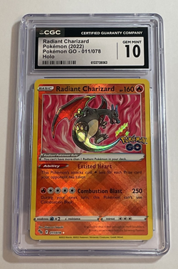 🔥🔥 CGC 10 Radiant Charizard 011/078 Pokemon GO English Holographic Holo Rare - Image 1