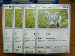 Pokemon TCG Temporal Forces Minccino 136/162 x4 Playset - Image 1