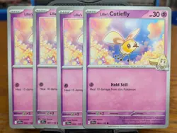 Pokemon TCG Journey Together Lillie's Cutiefly 066/159 x4 Playset - Image 1