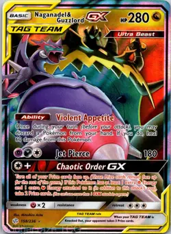 Naganadel & Guzzlord GX 158/236 Holo GX Rare Cosmic Eclipse Pokemon NM - Image 1