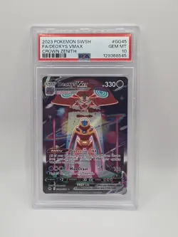 2023 Pokemon Sword & Shield Deoxys VMAX Full Art Crown Zenith PSA 10 #GG45 - Image 1