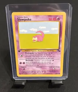 Vintage Slowpoke Portuguese (Brazil) 1st Edition Pokemon Fossil #55/62 - 1999 NM - Image 1