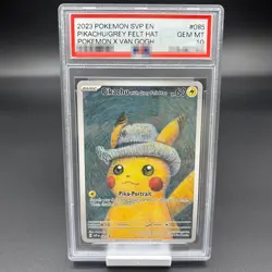 Anime Art Trading Card Grey Felt Hat Style DIY Fan Made Collectible - Image 1