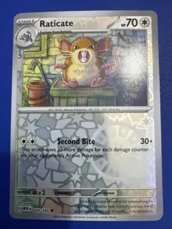 Pokemon TCG Raticate Reverse Holo Card #20/165 S&V 151 English Edition - Image 1