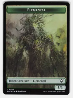 ELEMENTAL (0007) // GOLEM (0014) DOUBLE-SIDED TOKEN FOIL - MTG - Velinov NM/M - Image 1