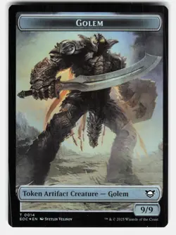 ELEMENTAL (0007) // GOLEM (0014) DOUBLE-SIDED TOKEN FOIL - MTG - Velinov NM/M - Image 2